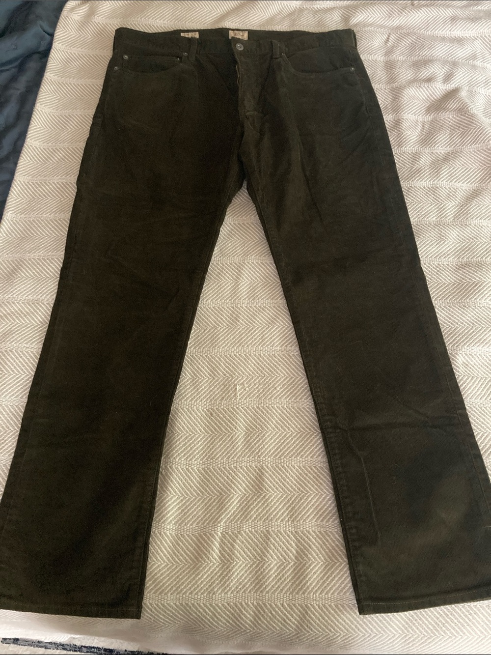 J Crew Men's Deep Olive Green Corduroy Pants
